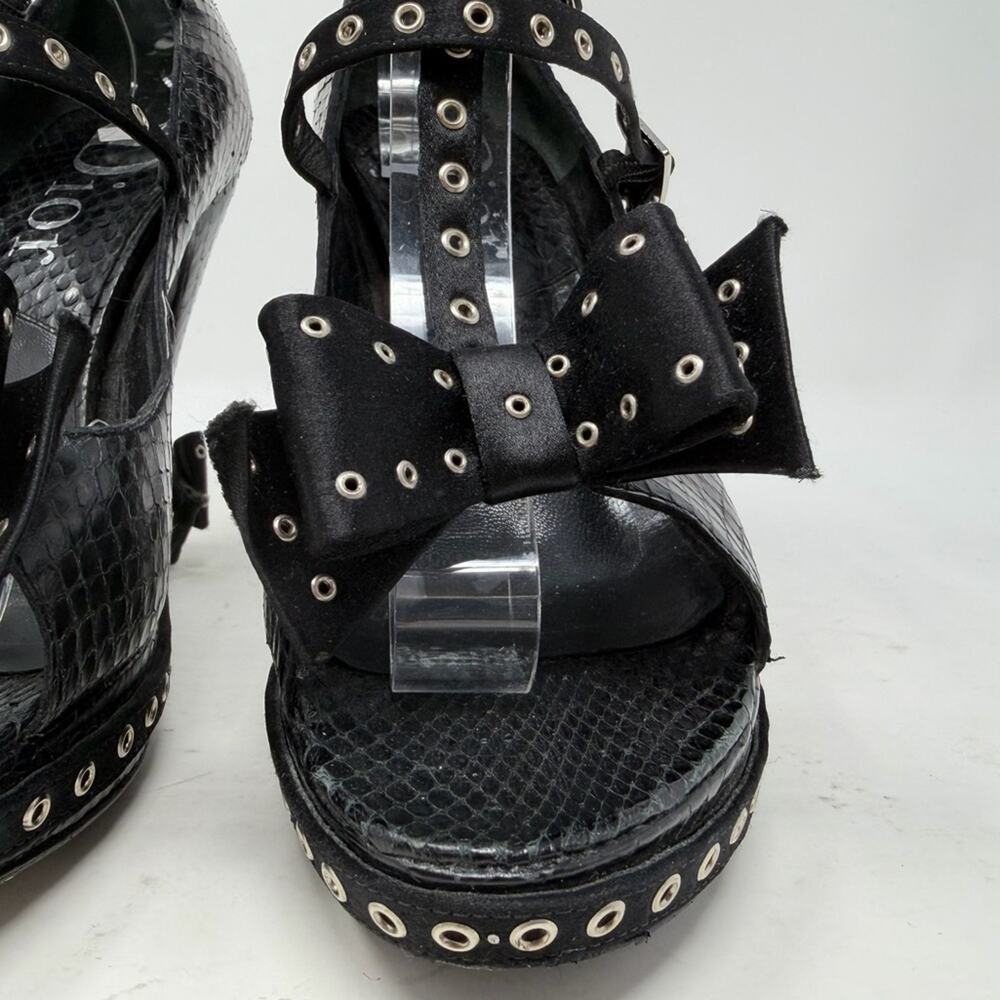 Christian Dior by John Galliano FW 2003 Bondage Bow Snakeskin Heels Size 36.5 - Picture 10 of 16